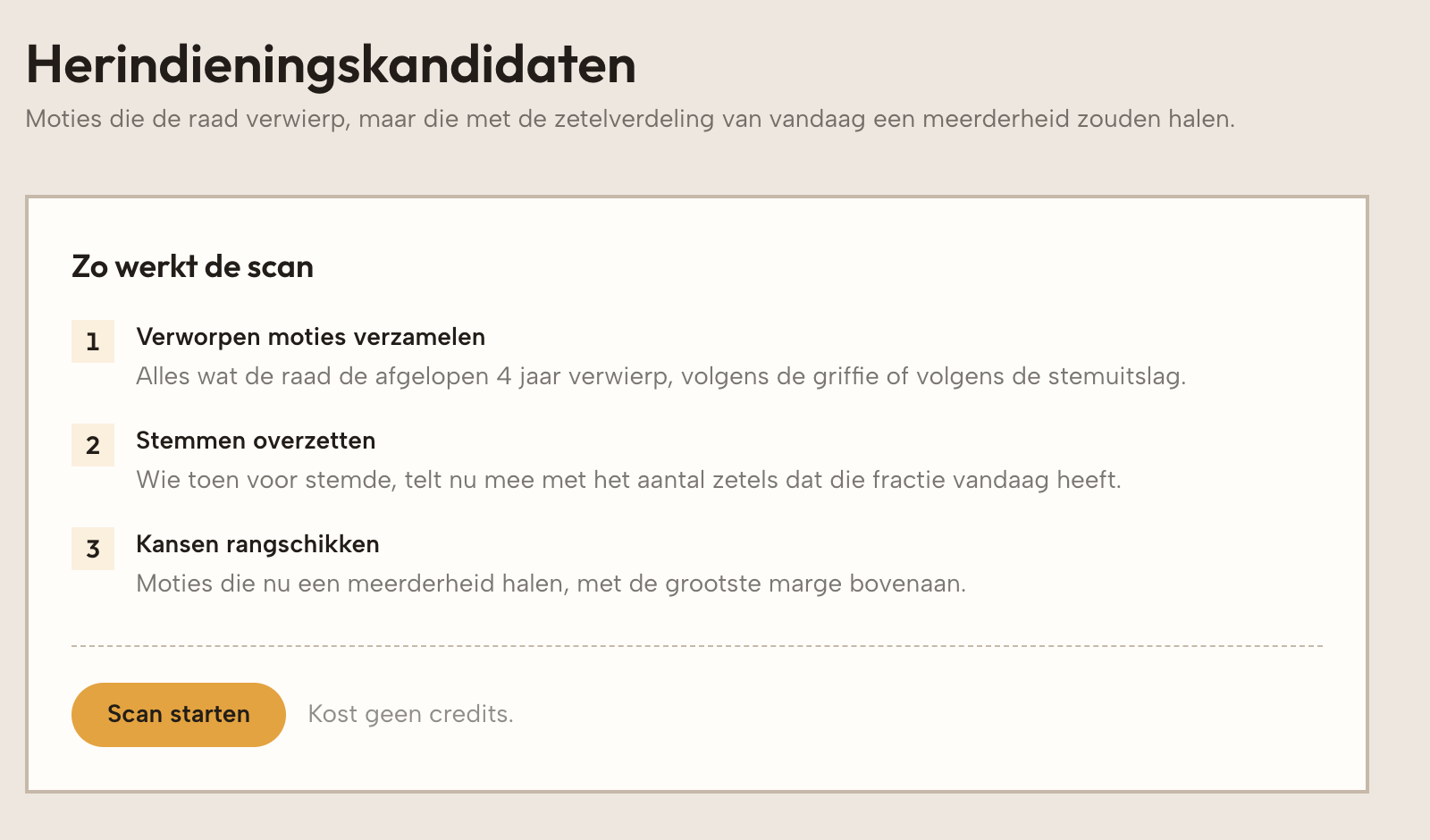 Herindieningskandidaten met de stemming toen en nu.